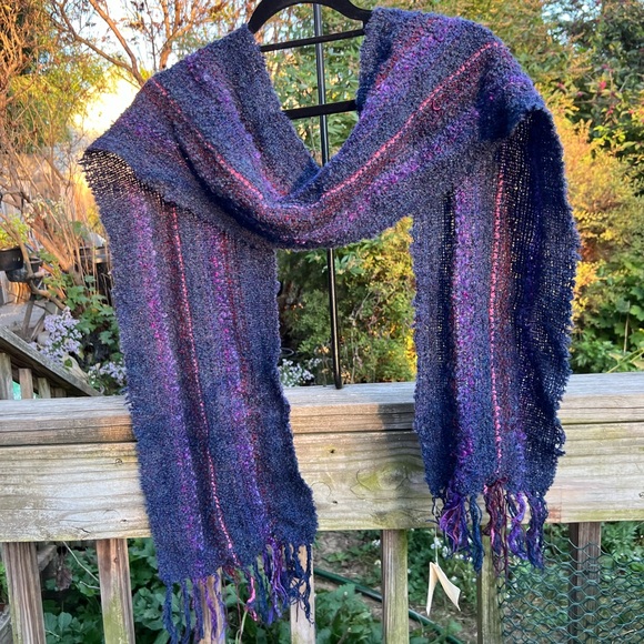 NWT Handmade Wool/Mohair Fringed Scarf Made In Camphill Community Dingle Ireland - Picture 5 of 16